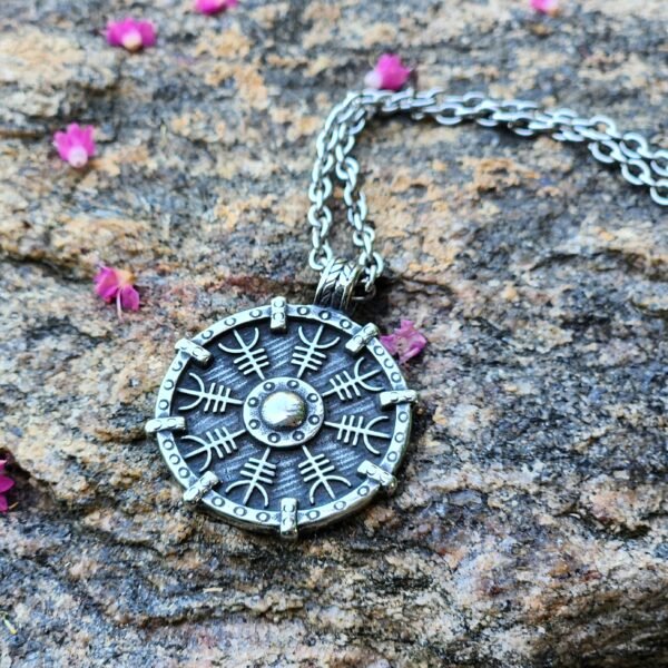 Nordic Aegishjalmur Shield Pendant