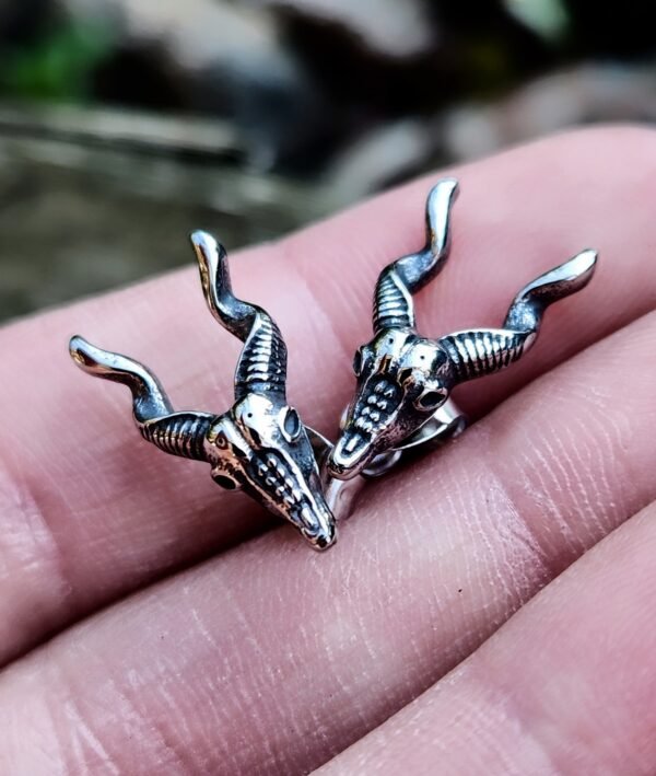 Goat Skull Stud Earrings