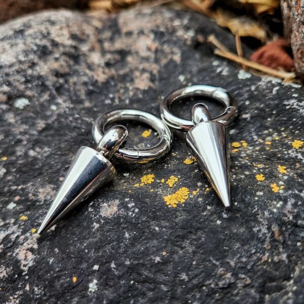 Stainless Steel Spike Pendulum Ear Weights