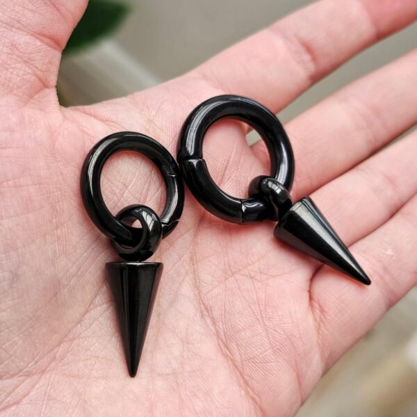 Stainless Steel Spike Pendulum Ear Weights