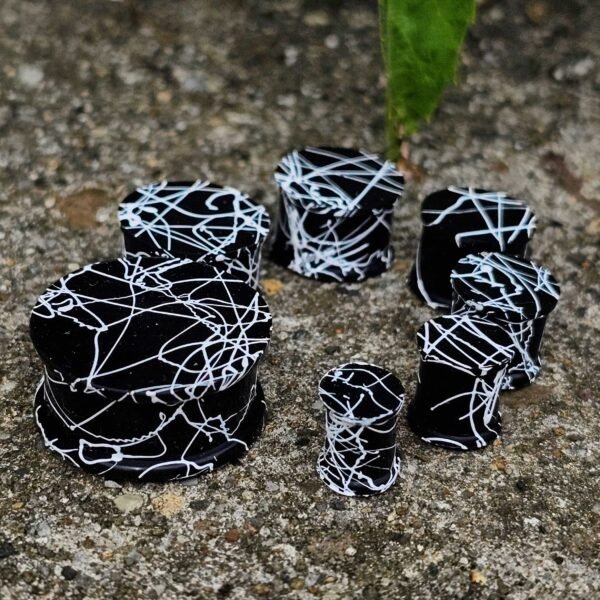 Ink Vein Silicone Double-Flared Plugs